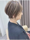 ショートボブ髪型40代50代60代前髪あり前髪なし【橋本】