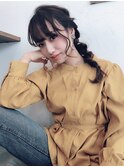 ボリューム編み込みポニーテール結婚式 お呼ばれヘア 二次会