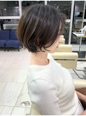 ショートボブ髪型30代40代50代前髪あり前髪なし面長丸顔【荒牧】