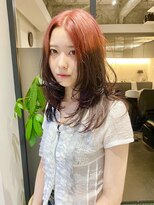 ノブレス ノアール(NOBLESSE NOIR)&nbsp;デザインカラー/ルーツカラー/レイヤーカット/ペールレッド