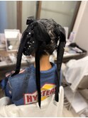 三つ編みヘアセット