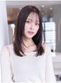20代30代ミディアム顔周りレイヤーカット髪質改善トリートメント