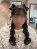 立体リボンのハーフツイン