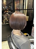 20代30代ミニボブココアブラウン小顔美肌ストレート丸み