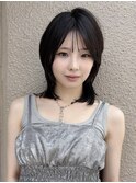 >>ミディアムハッシュカット×内巻き