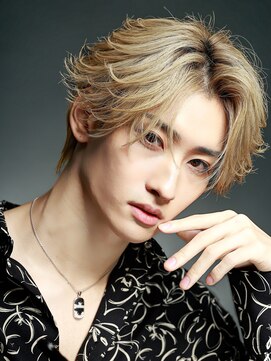 リップス 天神(LIPPS) 【LIPPS天神】マッシュウルフフェザーパーマ ハイトーンヘア