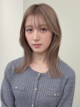 ピコット(P cott) ミディアムレイヤーボブダークブラウンセミロングレイヤー