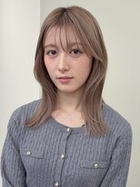 ピコット(P cott) ミディアムレイヤーボブダークブラウンセミロングレイヤー