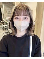 サンドレオ 新宿店(sand Leo)&nbsp;ミディアムレイヤーカット/髪質改善/韓国/前髪/新宿/ブリーチ
