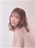 ゆるふわミディヘア