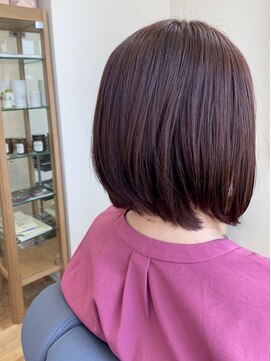 バトンヘアーデザイン(BATON) ボブ×レッドブラウン