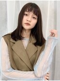 オン眉/シアーカラー/小顔/ナチュラルストレート/センター南