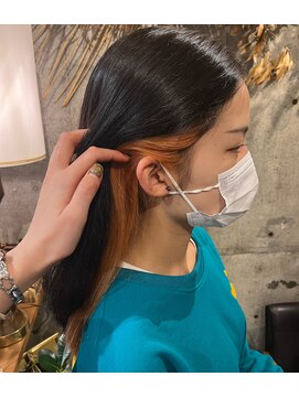 アンドアイズム(and.I'sm) オレンジインナーカラー/ブリーチあり