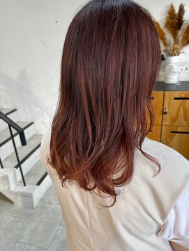 ノア(noa.) #オン眉オレンジインナーカラー×グラデーション