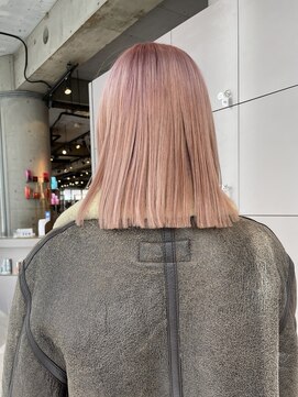 イマイ ケイアウラ(imaii k-aura) 切りっぱなしミディ/ピンクカラー/ハイトーン