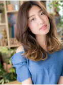 小顔センターパート外国人風ハイライトカラーc5戸頭20代30代40代