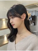 流れる顔まわりカット◎小顔に見せるサイドバング