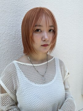 ソルトウォーター(SALT WATER) オレンジカラー　顔まわりカット　ボブ