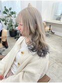 ハイトーンシルバーカラー/エンドカラーブラック/ケアブリーチ