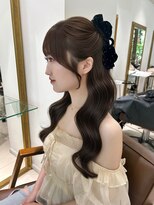 フォルテ 表参道店(FORTE)&nbsp;くびれヘア/アプリコットオレンジ/ハイライトカラー