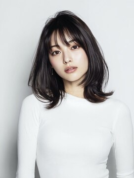ハーツオオサカ(HE:ARTS OSAKA) 黒髪くびれセミディ×薄め前髪【梅田 韓国ヘア】