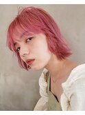 ピンクシフォンボブ