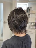 30代40代50代大人可愛いボブルフ/ショコラベージュ白髪ぼかし