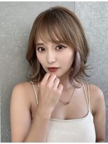 ロンドローズ 名古屋(Lond damaskRose)&nbsp;チョコレート 切りっぱなし イヤリングカラー 韓国ヘア 顔周り