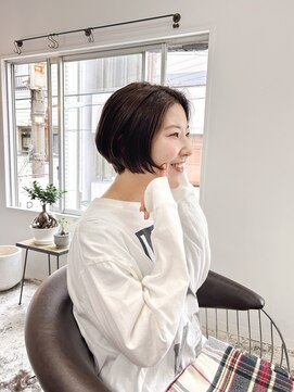 ハンドユー(HAND.U) ショートボブ×イノアオイルカラーナチュラルブラウン