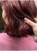 ブリーチなしダブルカラー赤ピンクブラウンオレンジブラウン10