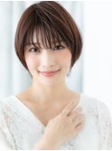 暖色系カラーひし形前下がりショートp小山20代30代40代