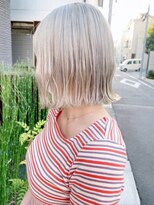 Say.黒髪ボブルフネビージュ小顔ワンレンホワイトブリーチボブ