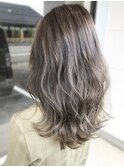 大人かわいいバレイヤージュブリーチハイライトショコラアッシュ