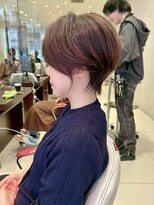 アース 栄店(HAIR&MAKE EARTH) earthショートレイヤーボブミルクティー丸みショートボブ