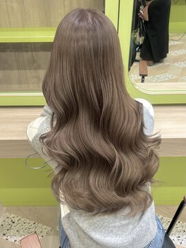 イオエ 西梅田(ioe) ブリーチなしカラー/髪質改善/ミルクティーベージュ/小顔ヘア