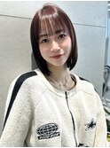 顔まわりレイヤーボブレイヤーカットミディアムボブ前髪渋谷