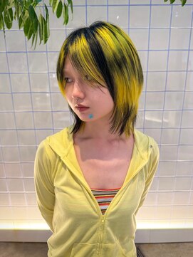 ローエ バイ デコ(Rohe by DECO) 【廣川】レイヤーカット/ハッシュレイヤー/イエロー×ブラック