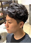 リバースセンターパート/ニュアンスパーマ/ダウンバング/MEN'S