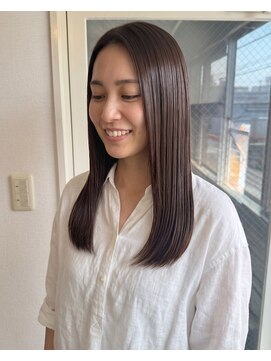 零秒女髪 千里丘店 髪質改善で叶える上品ロングの艶髪ストレート美髪髪質改善カラー