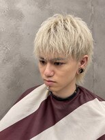 フジヤマバーバーショップ アジト(FUJIYAMA BARBER SHOP ajito)&nbsp;ホワイトブロンド×マッシュウルフ メンズ/明石/西明石/大久保