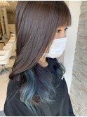 インナーカラー×ターコイズブルー×夏