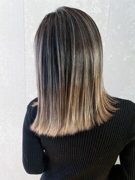 アイティーバイアルバム 八王子店(IT by ALBUM) バレイヤージュ_ミニウルフテラコッタくすみブルー_ba357311