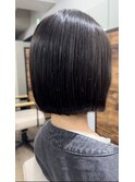 パツっとボブ黒髪ストレートヘア髪質改善ストレートヘア20代30代