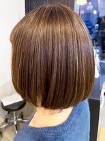 レポヘアー(Repos hair)&nbsp;20代30代大人可愛いハイライトブラウンベージュ大人ボブ立体感