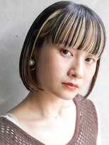 カライング(ing) 大人可愛い20代30代40代黒髪前下がりひし形小顔ボブ