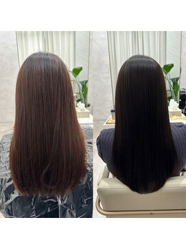 シンズ 銀座(sins) 根元のパヤパヤはsinsストレートで綺麗に抑える！[30代40代50代]