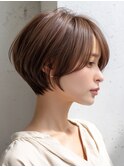 ☆ホワイトグレージュミニウルフデジタルパーマチェリーブラウン