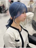 13759艶髪ネイビーブルーブルーシルバーレイヤーブルーカラー