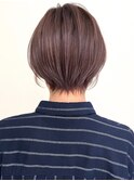 ハイライトバレイヤージュダブルカラーショートカット30代40代　
