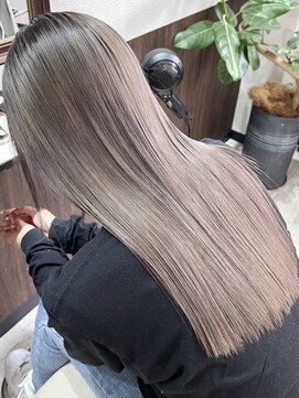 ベルヘアーデザイン 堺東(Belle hair Design) アディクシーカラーオリーブイルミナカラーグレージュ韓国風堺東